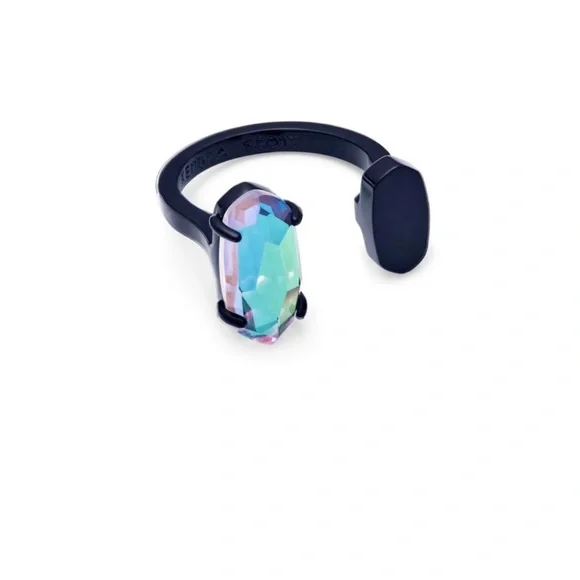 NWT Kendra Scott Pryde Ring Retired Indigo Dichroic & Navy Gunmetal SOLD OUT!! - Picture 5 of 12